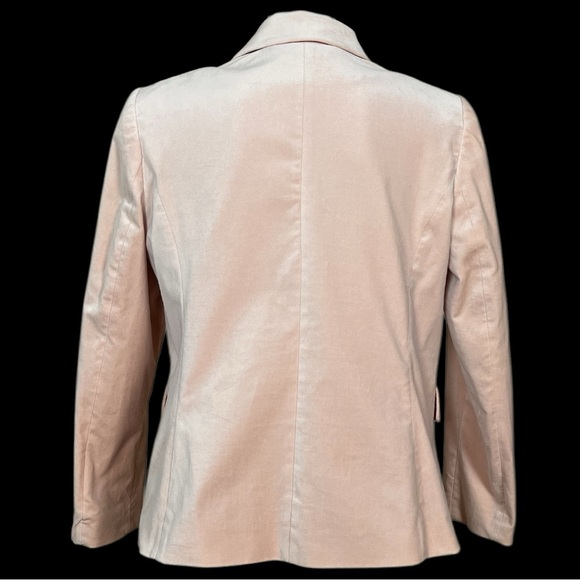 WHBM Light Pink Velvet Double Breasted Studio Blazer with Angled Closure Size 14 - Picture 7 of 14